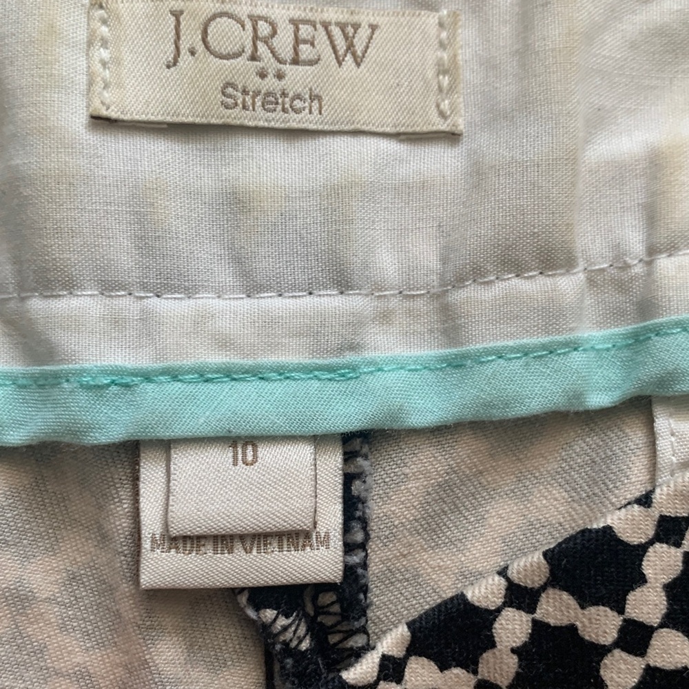 J. Crew High Waist Geometric Black and White Shorts - Picture 3 of 11